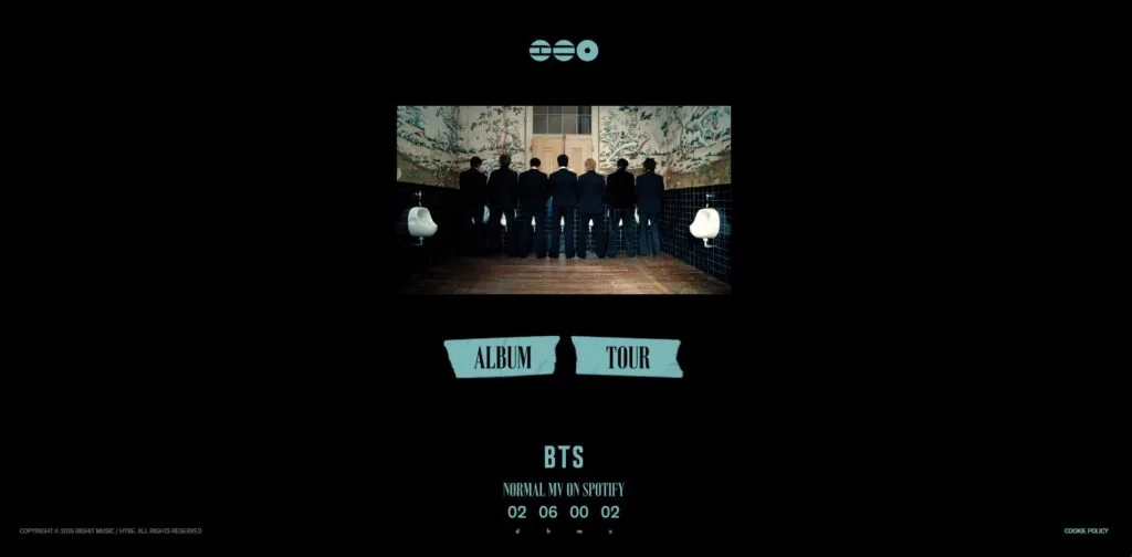 Web de promoción de Normal de BTS